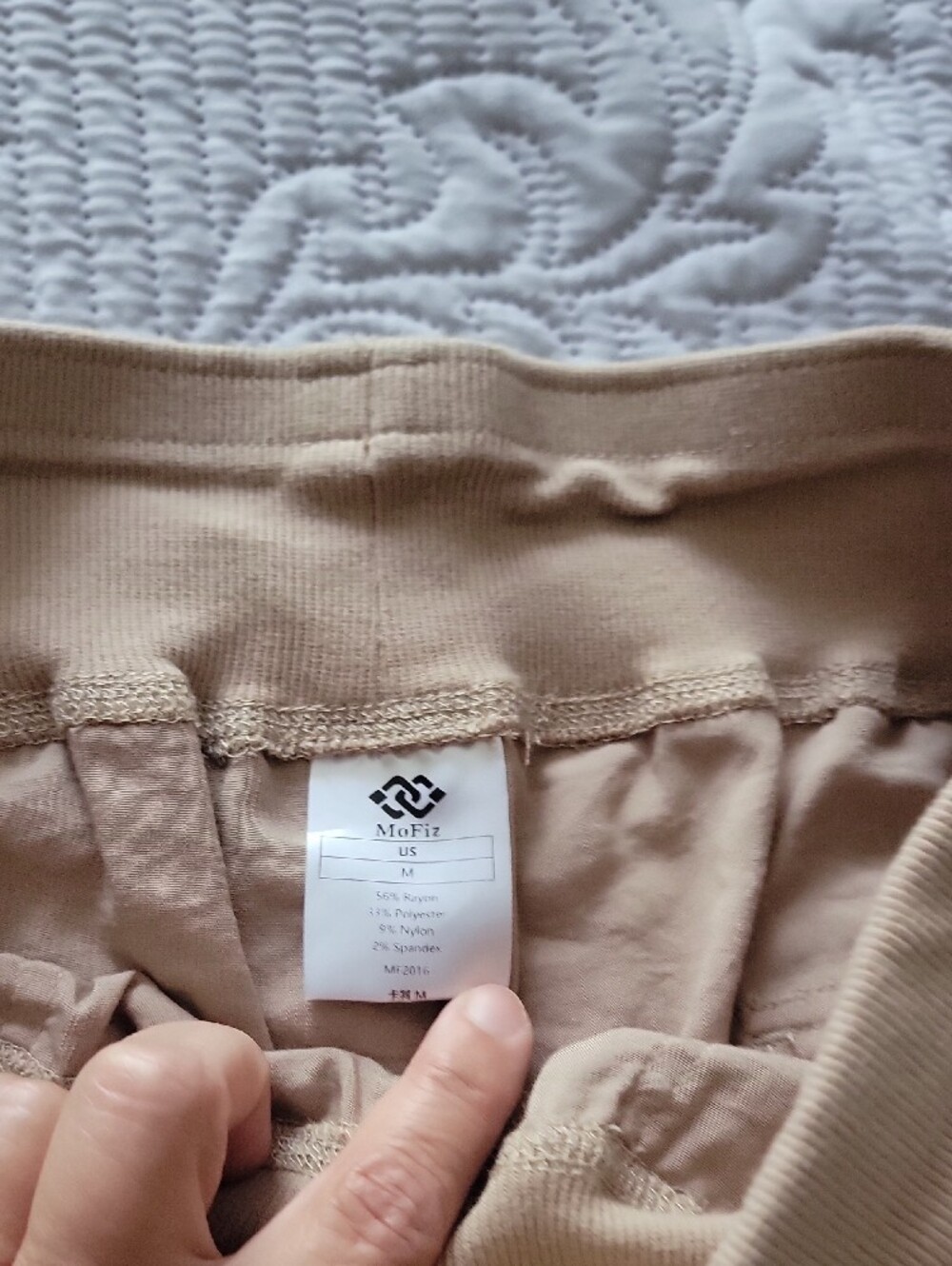 Ladies Size Medium Drawstring Cargo Jogger Pants - Khaki Lightweight - Picture 4 of 12